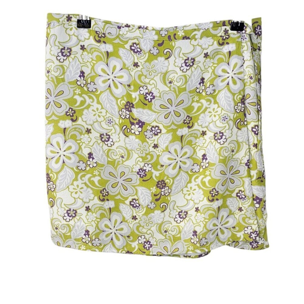 Aritzia Sunday Best Wrap Skirt, Mini, Floral, Side Tie, Lined, Groovy, Size M